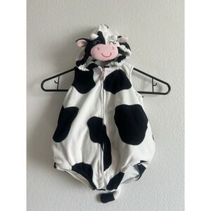 Carter's Cow Costume 6-9M Baby Halloween One Piece Hooded Outfit Farm Theme Part